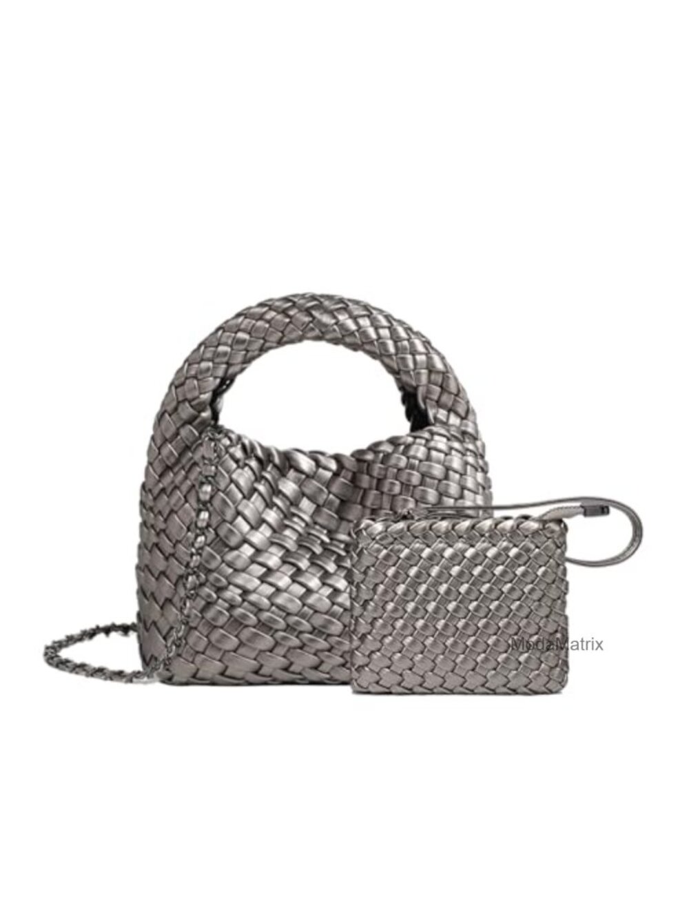 JINMANXUE Fashion Mini Handbag For Women, Woven Tote Bucket Composite Bag